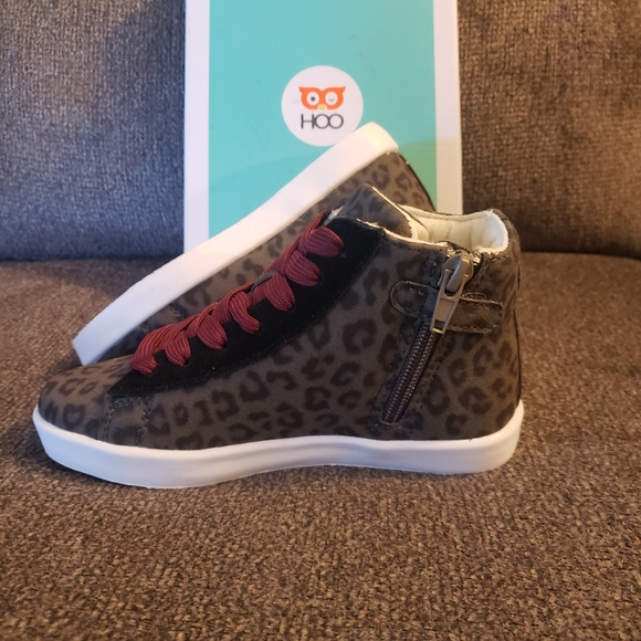 HOO Arias Lace High Top in Leopard Girls Size 13 - Picture 4 of 9